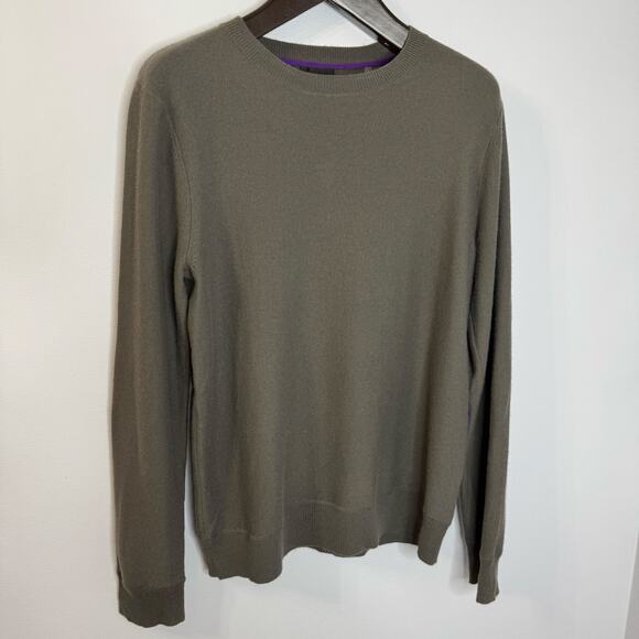 ATM Mercerized Wool Cashmere Sweater Men Elbow Patch Grey Preppy Sz M - Picture 4 of 12